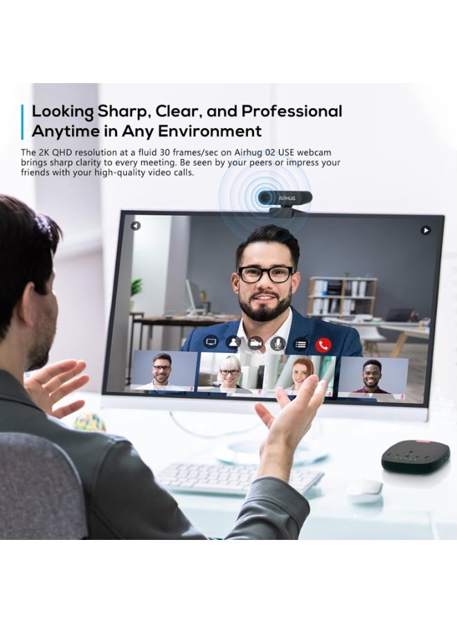 AIRHUG 2K Webcam No Mic with Privacy Cover, USB Web Cam for Computer and Laptop Plug & Play, Web Camera Without Audio, 78° Wide-Angle,for Streaming and Conferencing,Compatible Skype Zoom YouTube - Image 2